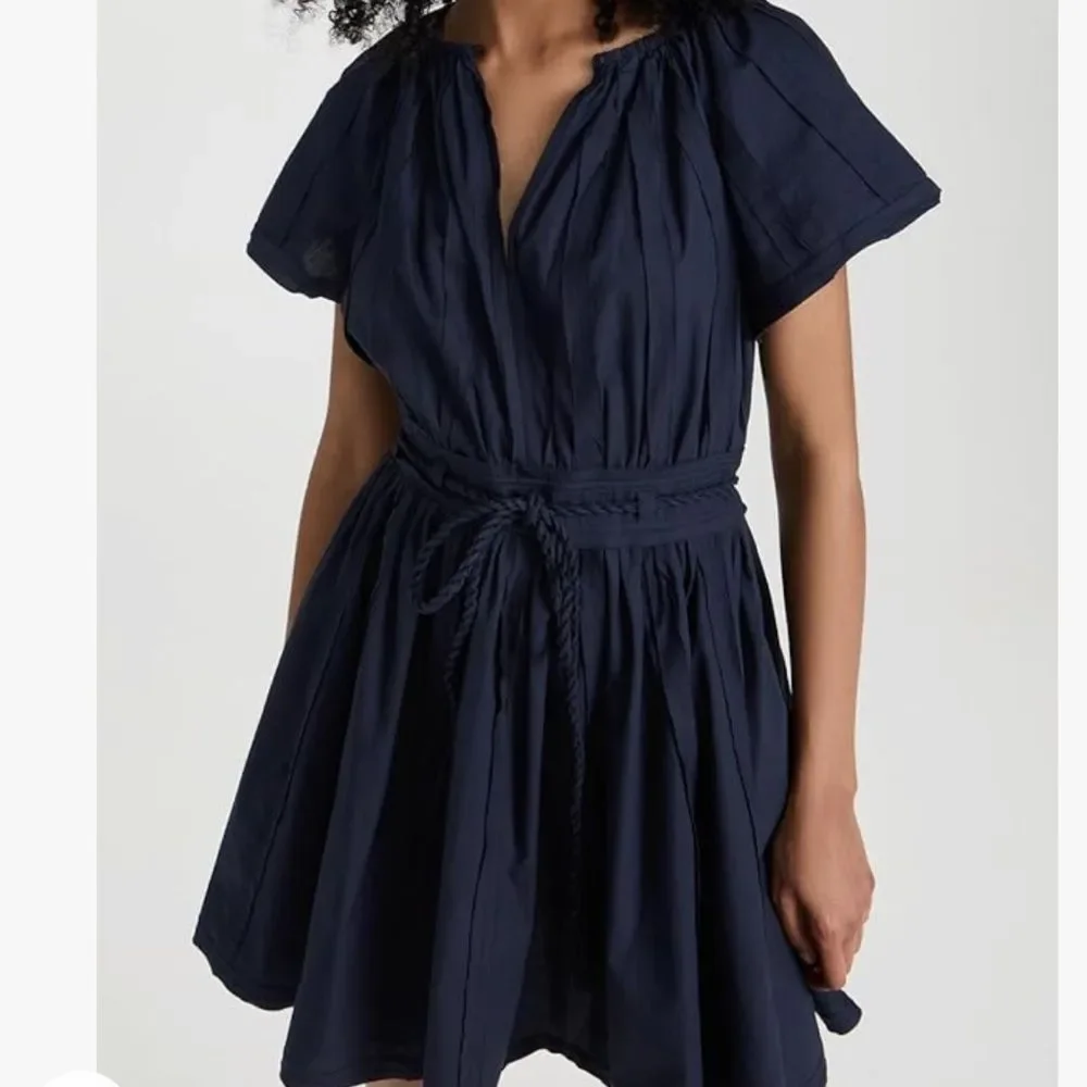 NEW Ulla Johnson Jessa Navy Mini Dress with Tie Waist